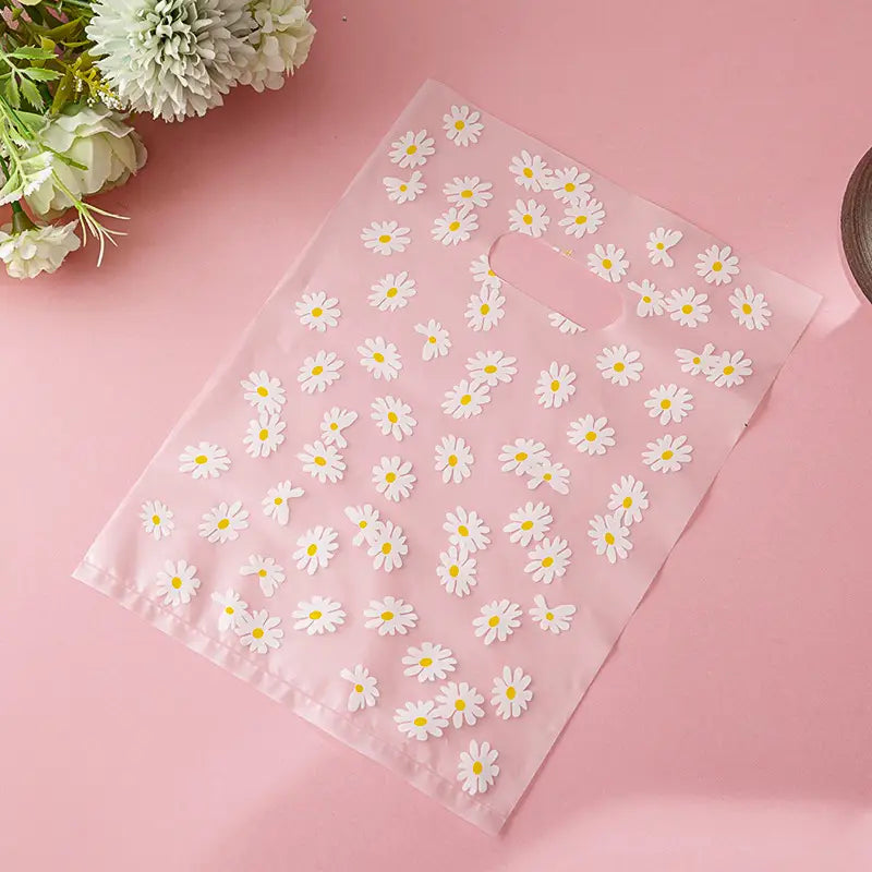 100pcs, 2 Sizes Mums flower transparent frosted PVC gift bag - ByHome