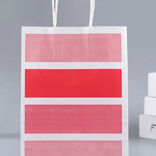 25pc,  6"x2.4"x4" Bright colored strip kraft bag - ByHome