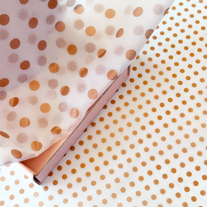 100 Bulk, 28" x 20" Polka Dots 17g Wrapping Tissue Paper Sheets - ByHome