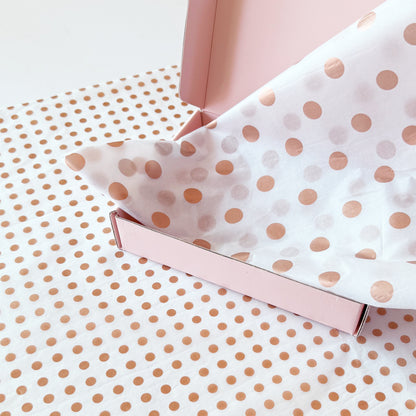 100 Bulk, 28" x 20" Polka Dots 17g Wrapping Tissue Paper Sheets - ByHome