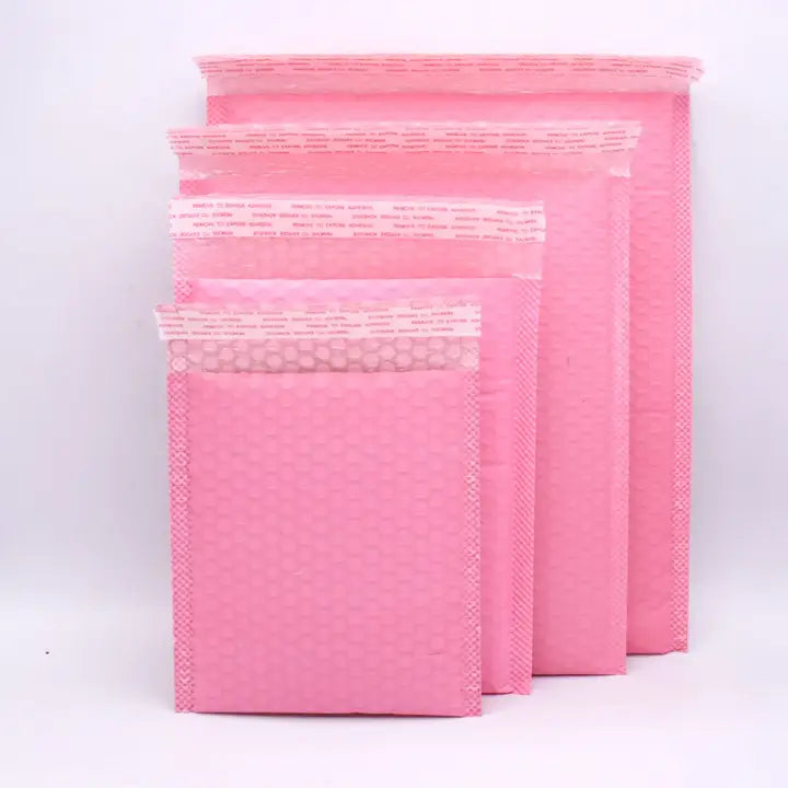 25pcs, 6 sizes Pink self-seal adhesive padded bubble mailer - ByHome
