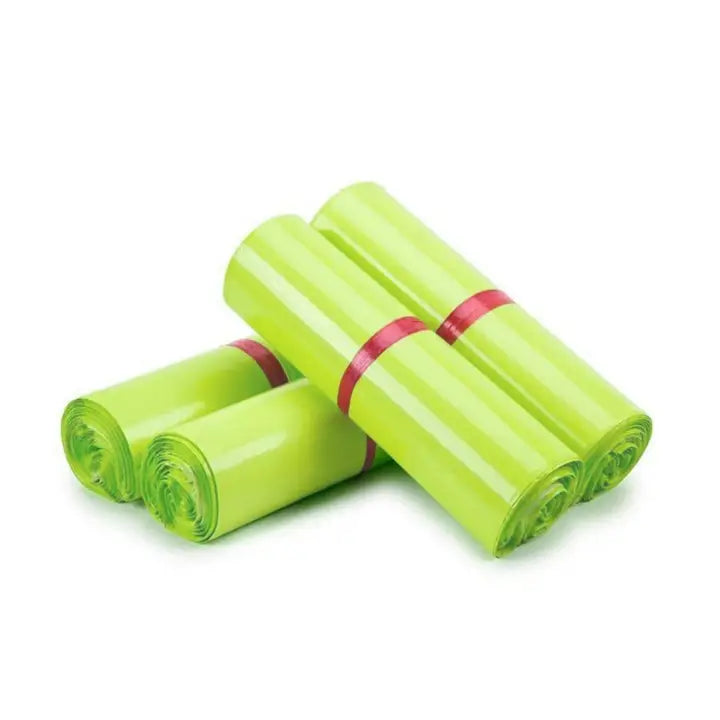 100pcs, 4 sizes lime green thickened poly mailing bag - ByHome