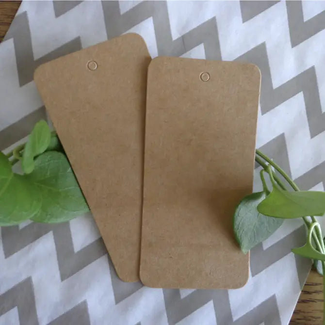 100pcs, 3"x1.5" Black & kraft colored blank tag - ByHome