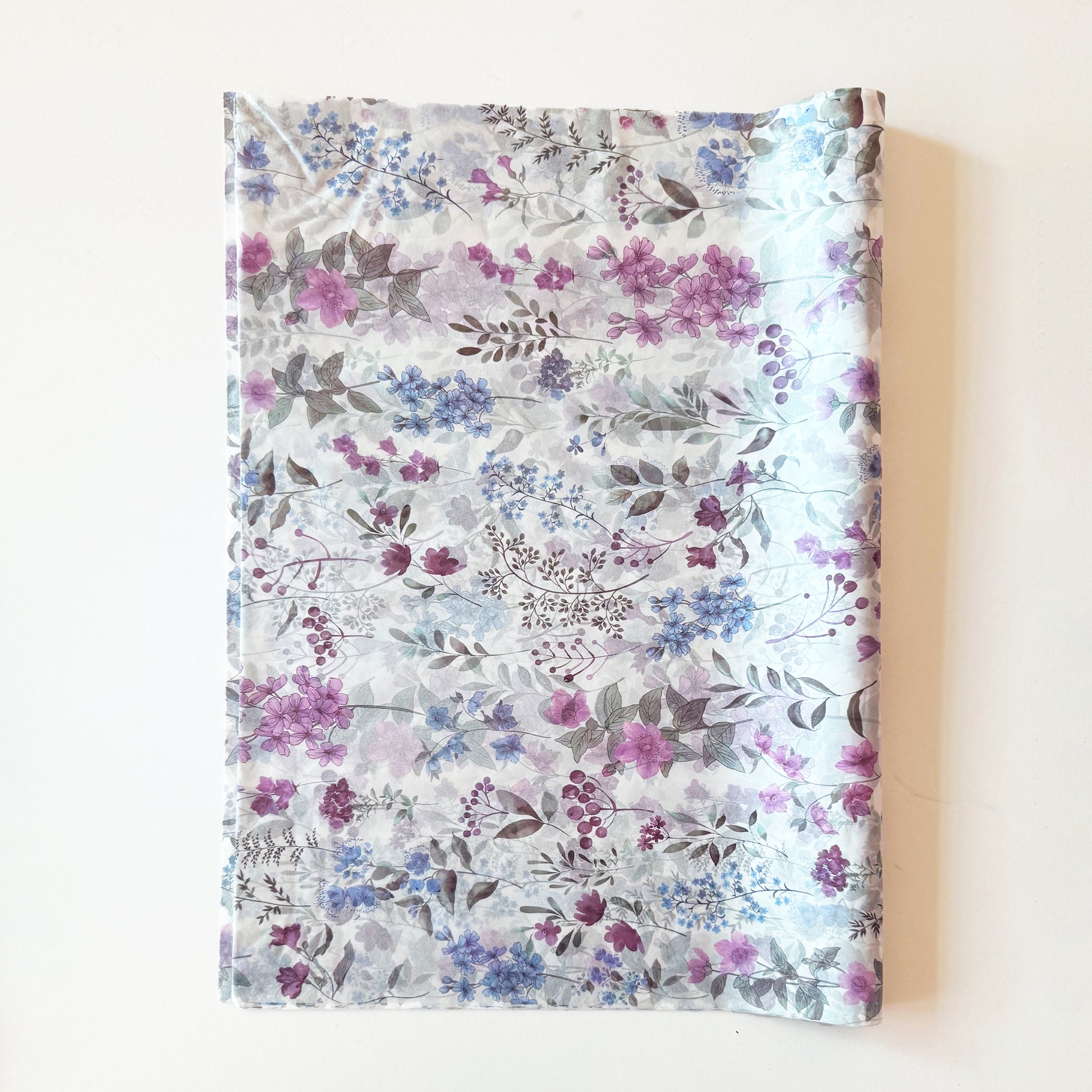 100 Bulk, 28" x 20" Colorful Purple Floral  17g White Wrapping Tissue Paper Sheets - ByHome
