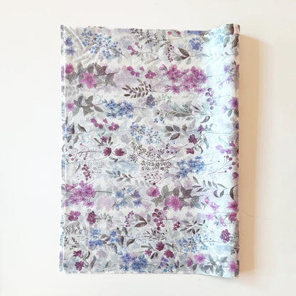 100 Bulk, 28" x 20" Colorful Purple Floral  17g White Wrapping Tissue Paper Sheets - ByHome