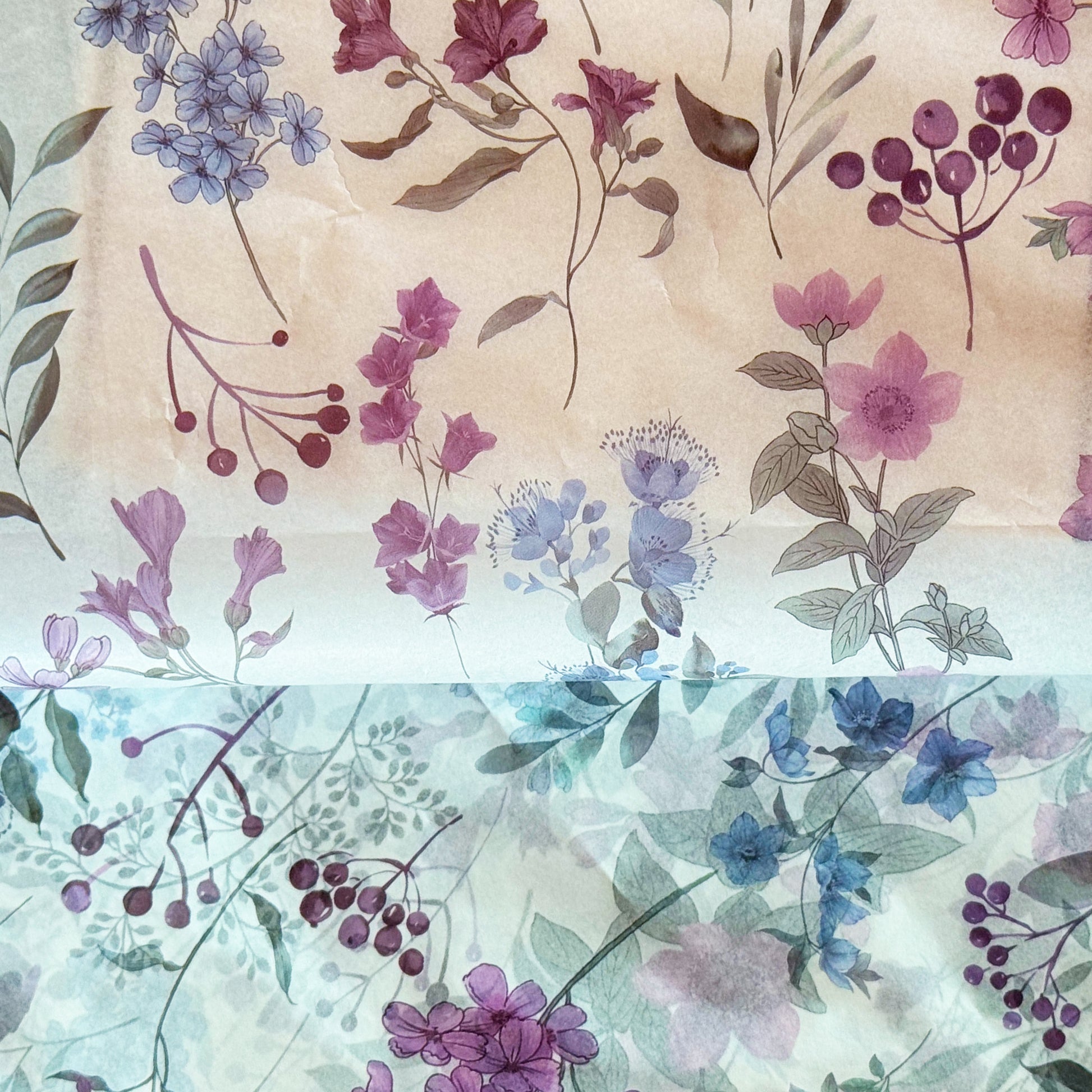 100 Bulk, 28" x 20" Colorful Purple Floral  17g White Wrapping Tissue Paper Sheets - ByHome