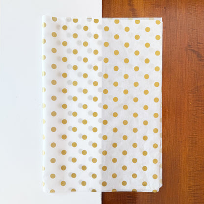 100 Bulk, 28" x 20" Polka Dots 17g Wrapping Tissue Paper Sheets - ByHome