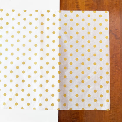 100 Bulk, 28" x 20" Polka Dots 17g Wrapping Tissue Paper Sheets - ByHome