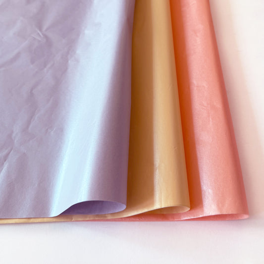 100 Bulk, 28" x 20" Pearlescent Metallic 17g Wrapping Tissue Paper Sheets