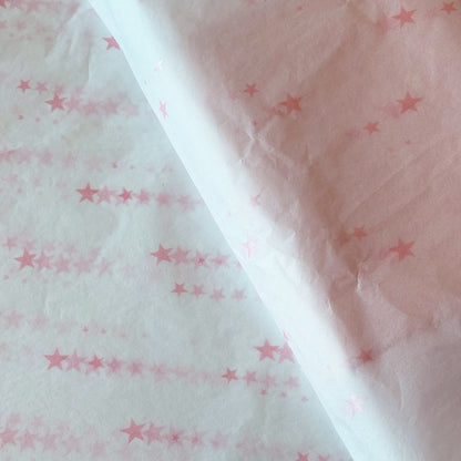 100 Bulk, 28" x 20" Pink Shooting Stars Wrapping Tissue Paper Sheets - ByHome