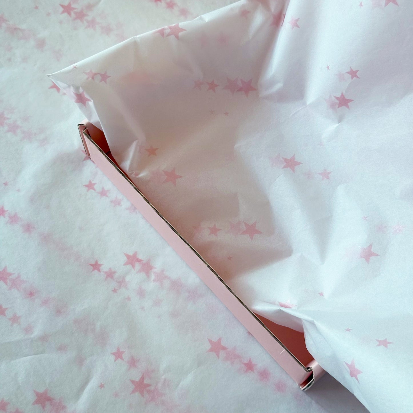 100 Bulk, 28" x 20" Pink Shooting Stars Wrapping Tissue Paper Sheets - ByHome