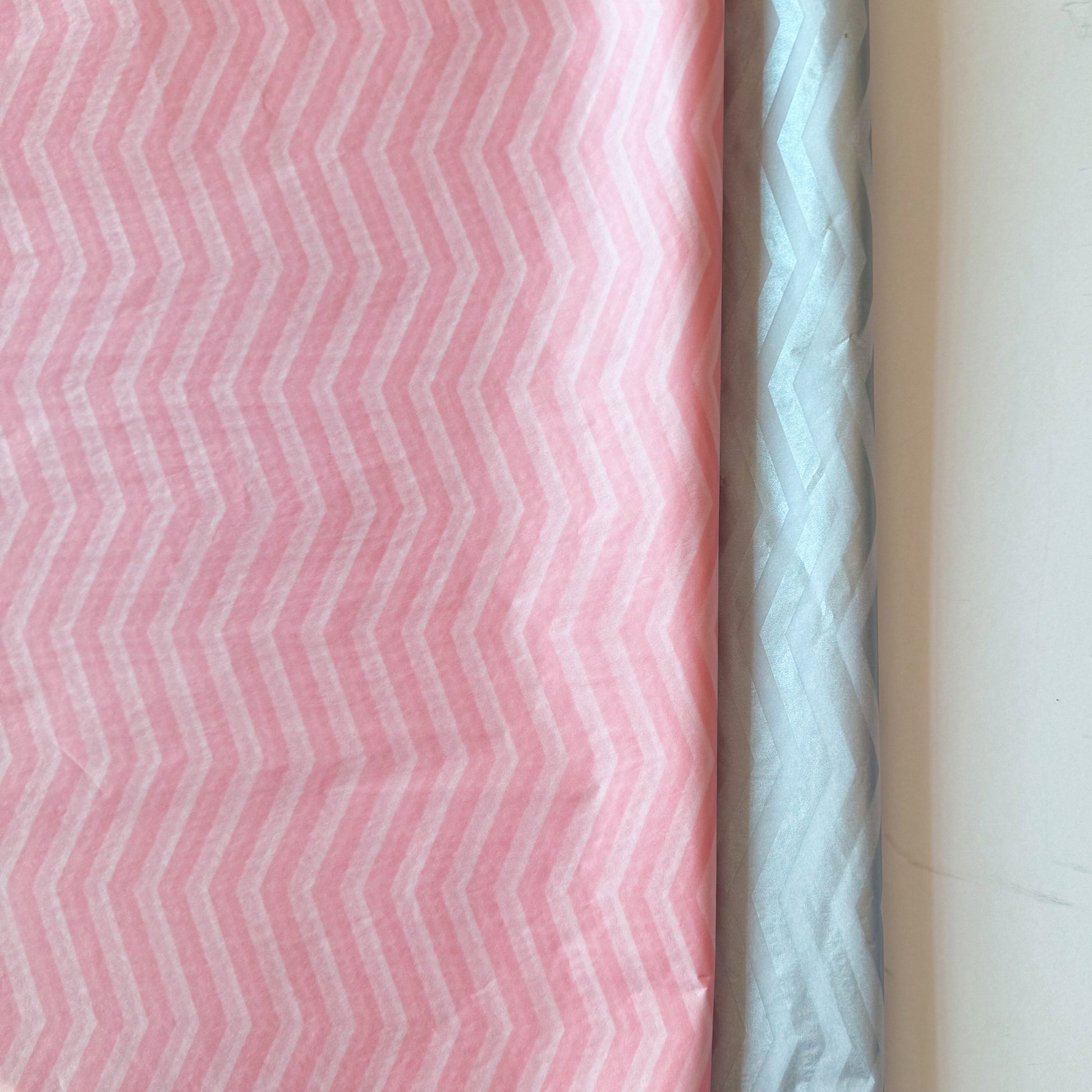 100 Bulk, 28" x 20" Wavy Chevron line 17g Wrapping Tissue Paper Sheets - ByHome